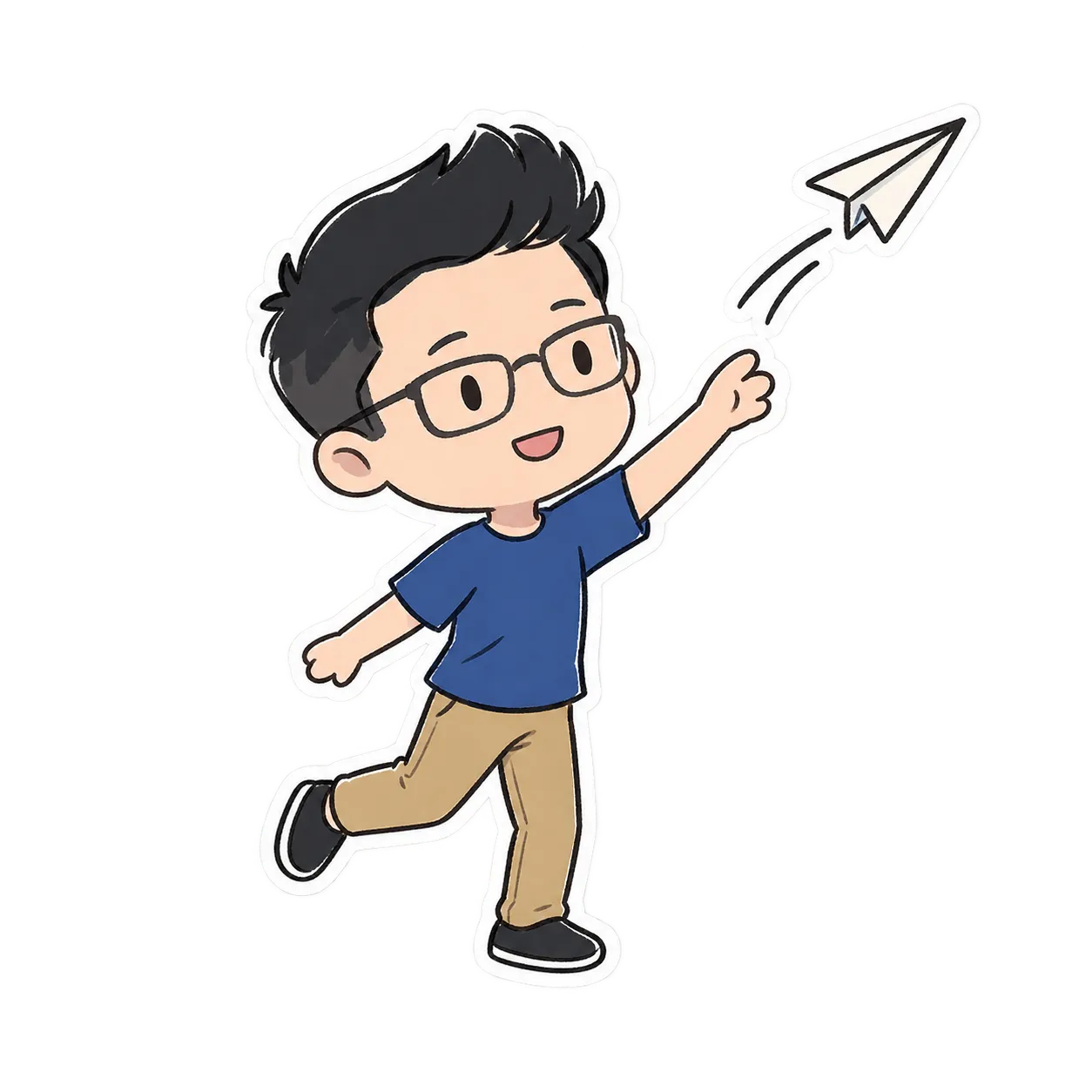 Illustration of a paper plane taking off